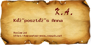 Káposztás Anna névjegykártya