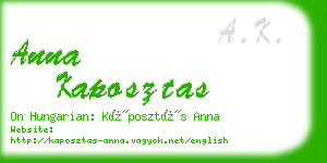 anna kaposztas business card